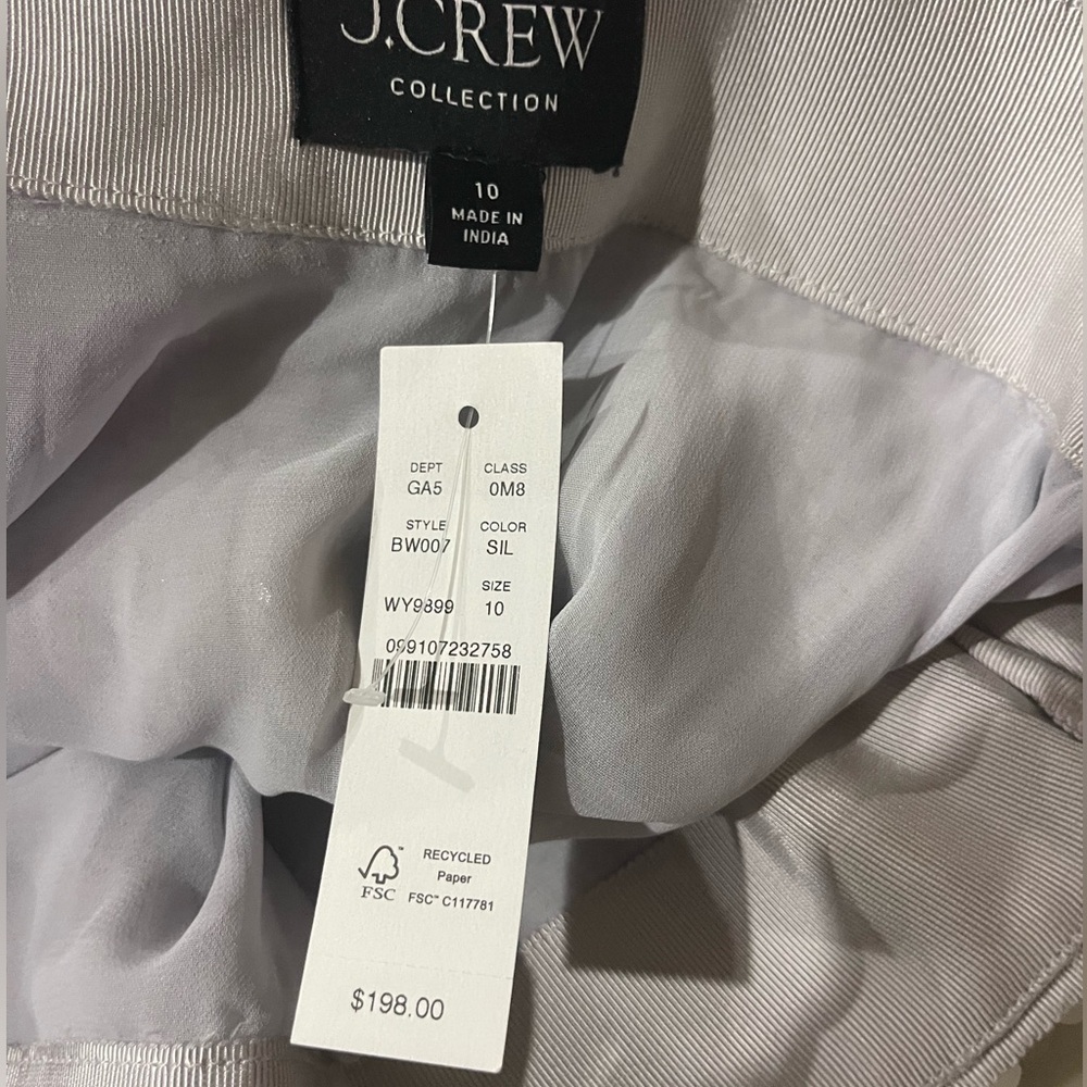 NWT J. Crew Collection Silver Sequin Slip Skirt - 10 - Picture 6 of 8